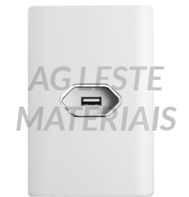 Conjunto USB 2A 4x2 - Novara Branco Brilhante Cromado